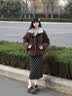 茵曼羊羔毛领牛角扣厚羽绒服2026冬女装新款短面包服外套深咖色S 实拍图