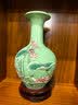 傲世景德镇陶瓷器新中式花瓶仿古工艺品客厅摆件酒柜玄关博古架装饰品 豆青釉清荷赏瓶+底座 实拍图
