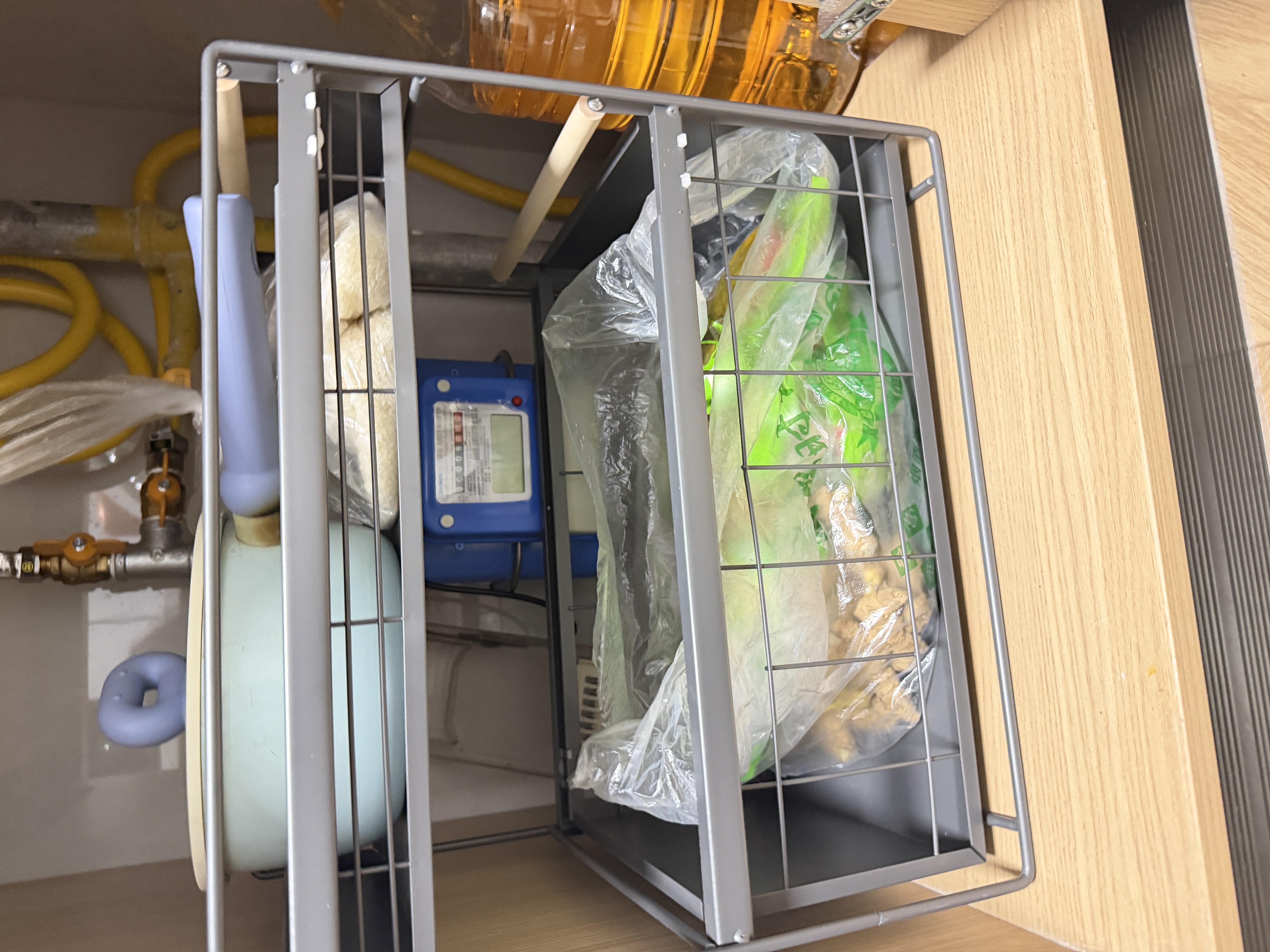 下水槽置物架抽拉式厨房多功能收纳橱柜内下水槽架子抽屉拉篮家用 枪灰大号 双层 实拍图