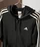 adidas休闲三条纹毛圈布连帽夹克早秋外套卫衣女装阿迪达斯轻运动   黑色/白   M 实拍图