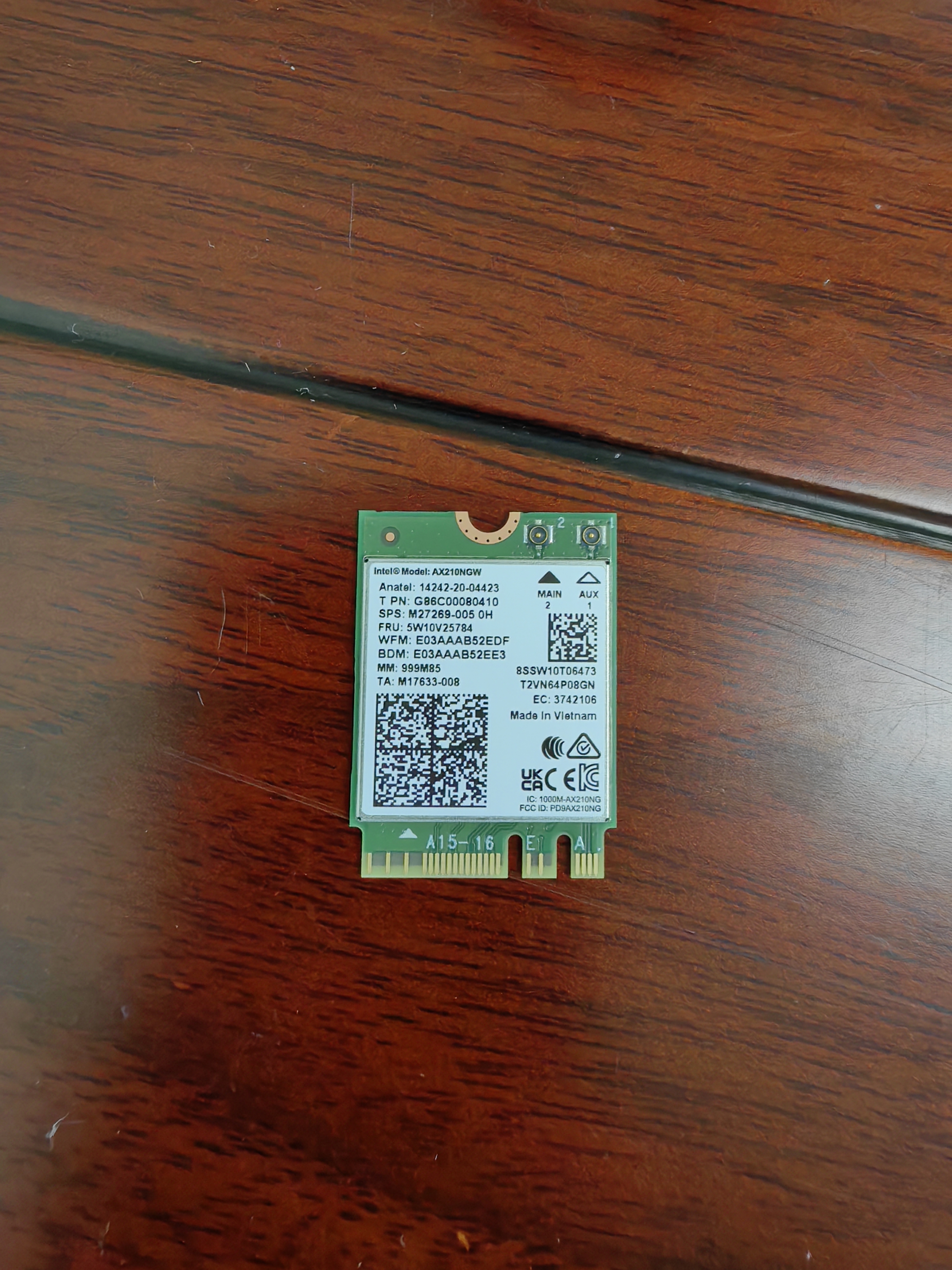 睿因（Wavlink）AX210无线网卡Intel千兆电竞游戏WiFi6E笔记本电脑内置M.2网卡wifi接收器蓝牙5.4 实拍图