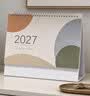 木雷 台历2027年日历记事本办公室桌面摆件创意月历羊年自律打卡计划表大格子高考倒计时备忘定制订做 081-201-简约【横版】配无纺布袋 实拍图