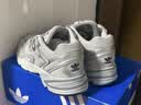 adidas JENNIE同款贝果鞋ASTIR厚底增高老爹鞋阿迪达斯三叶草   白/灰（推荐脚型偏宽偏高选大半码）   38.5 实拍图