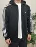 adidas通勤休闲三条纹连帽夹克早秋外套卫衣男装阿迪达斯轻运动   黑色/白   2XL 实拍图