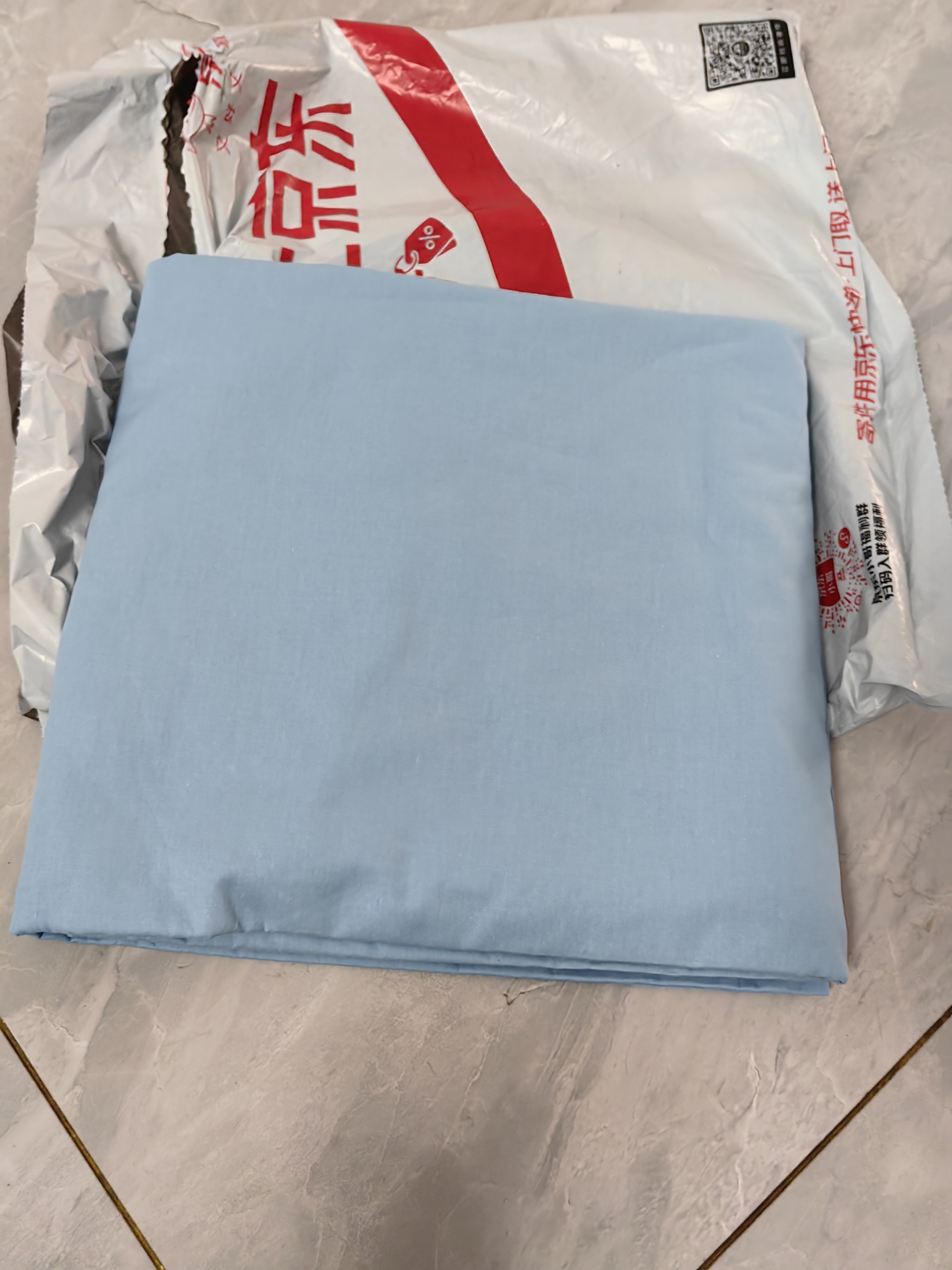 京东京造A类10A抗菌100%纯棉床单单件双人款加大新疆棉200x230cm 蓝莓蓝 实拍图