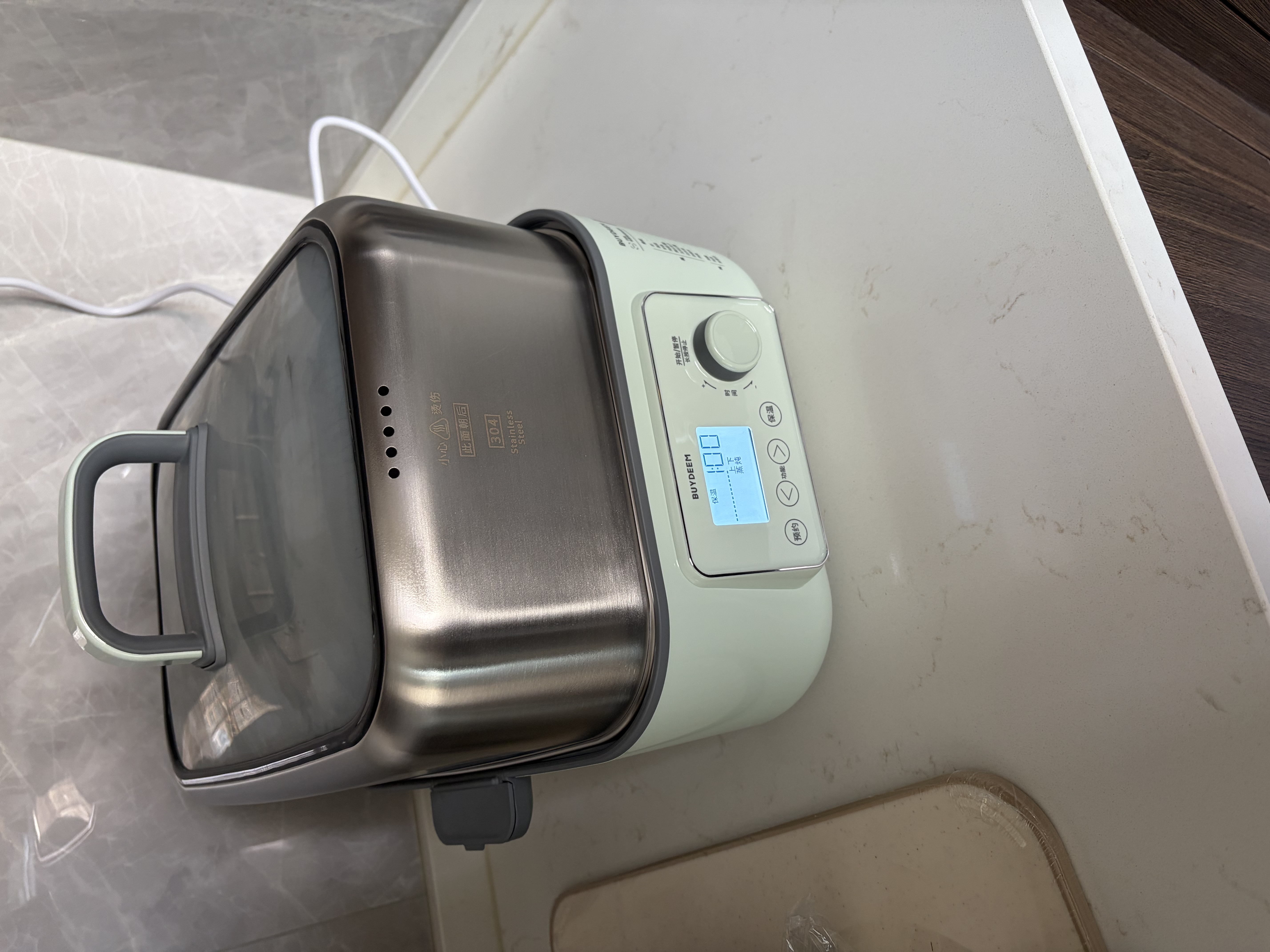 北鼎（Buydeem）电蒸锅蒸锅家用蒸炖锅不锈钢电炖锅蒸炖一体 大容量全自动预约多用途锅多功能多层【G68浅杉绿】 实拍图