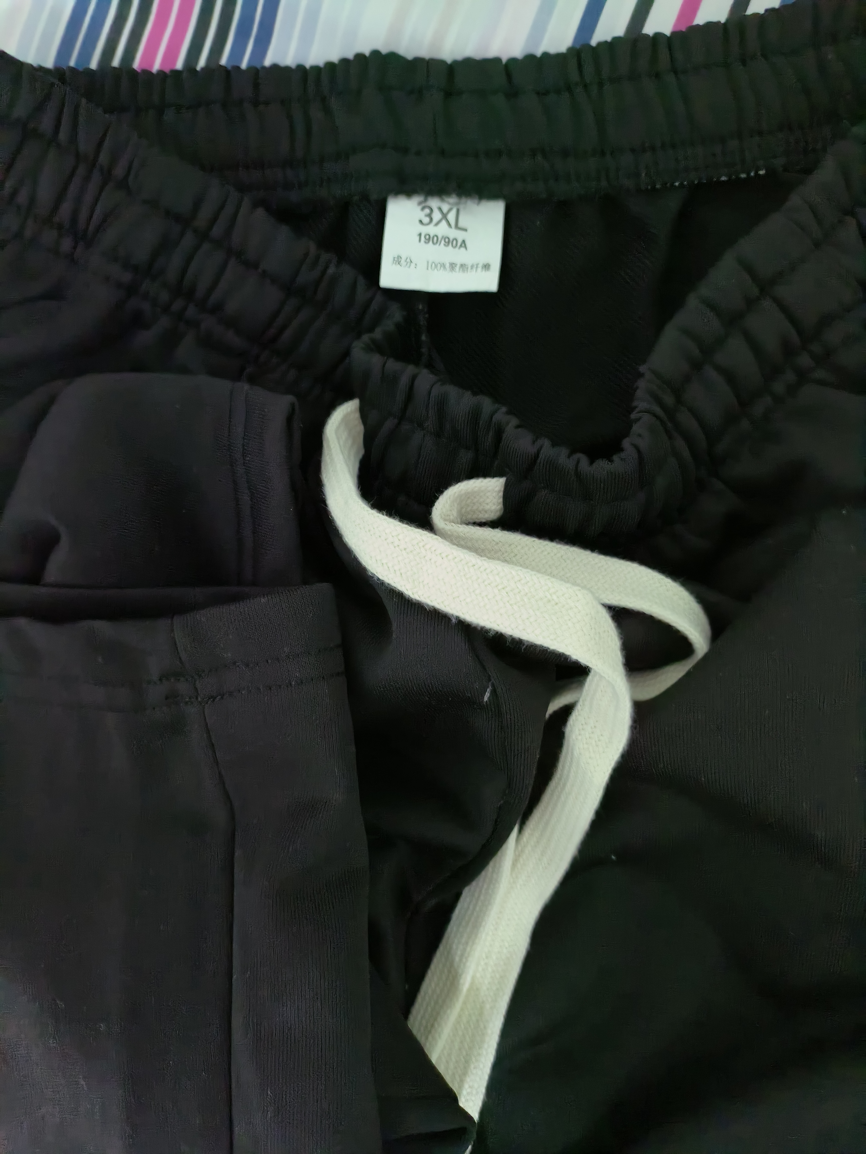 NASA GISS休闲裤男宽松直筒阔腿裤潮流长裤子 黑色直筒常规 (190/92A)3XL 实拍图