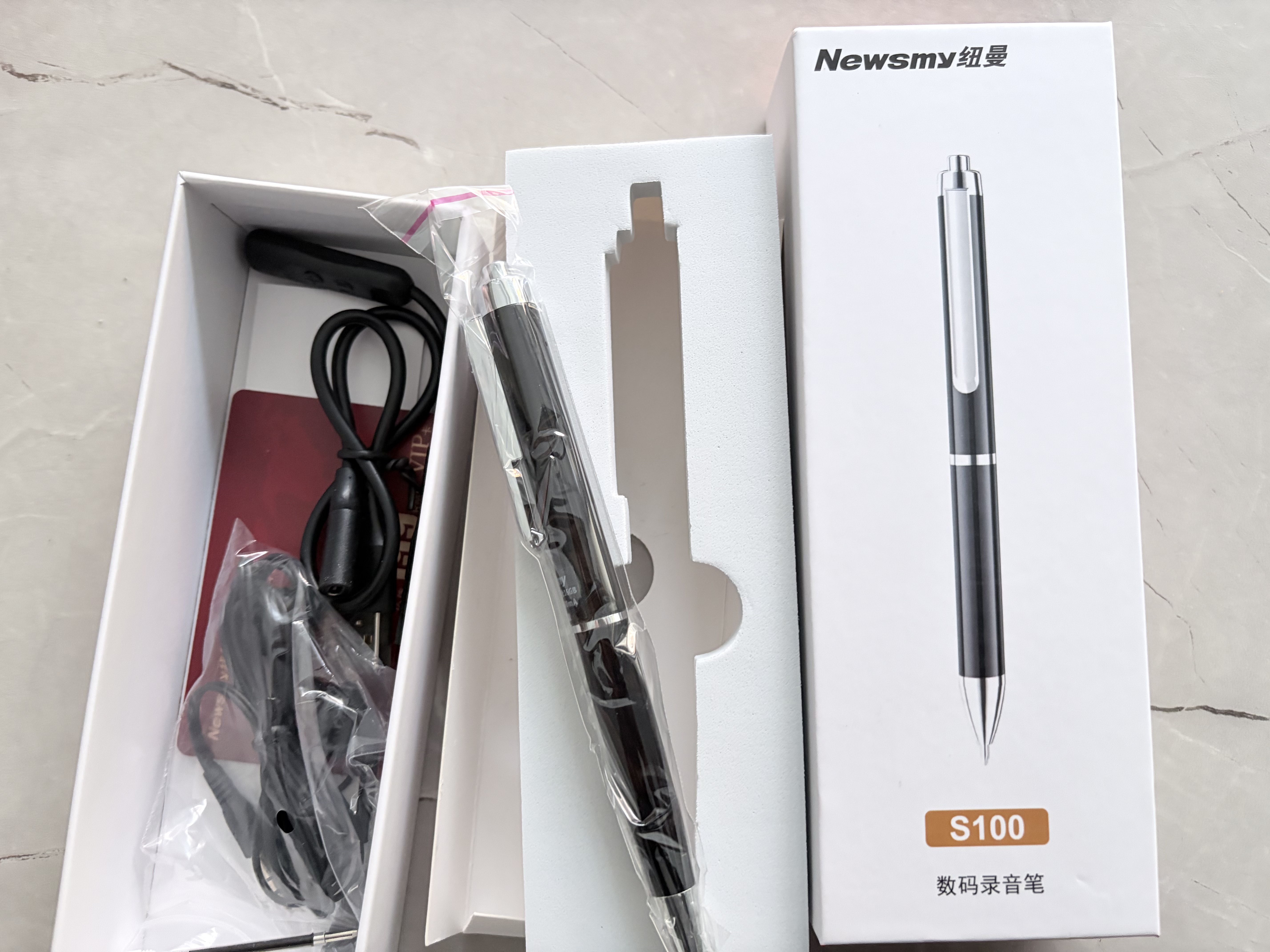 纽曼S100录音笔16G可连手机笔形录音神器小型专业高清降噪会议声控记录器转文字超长待机便携式设备新 实拍图