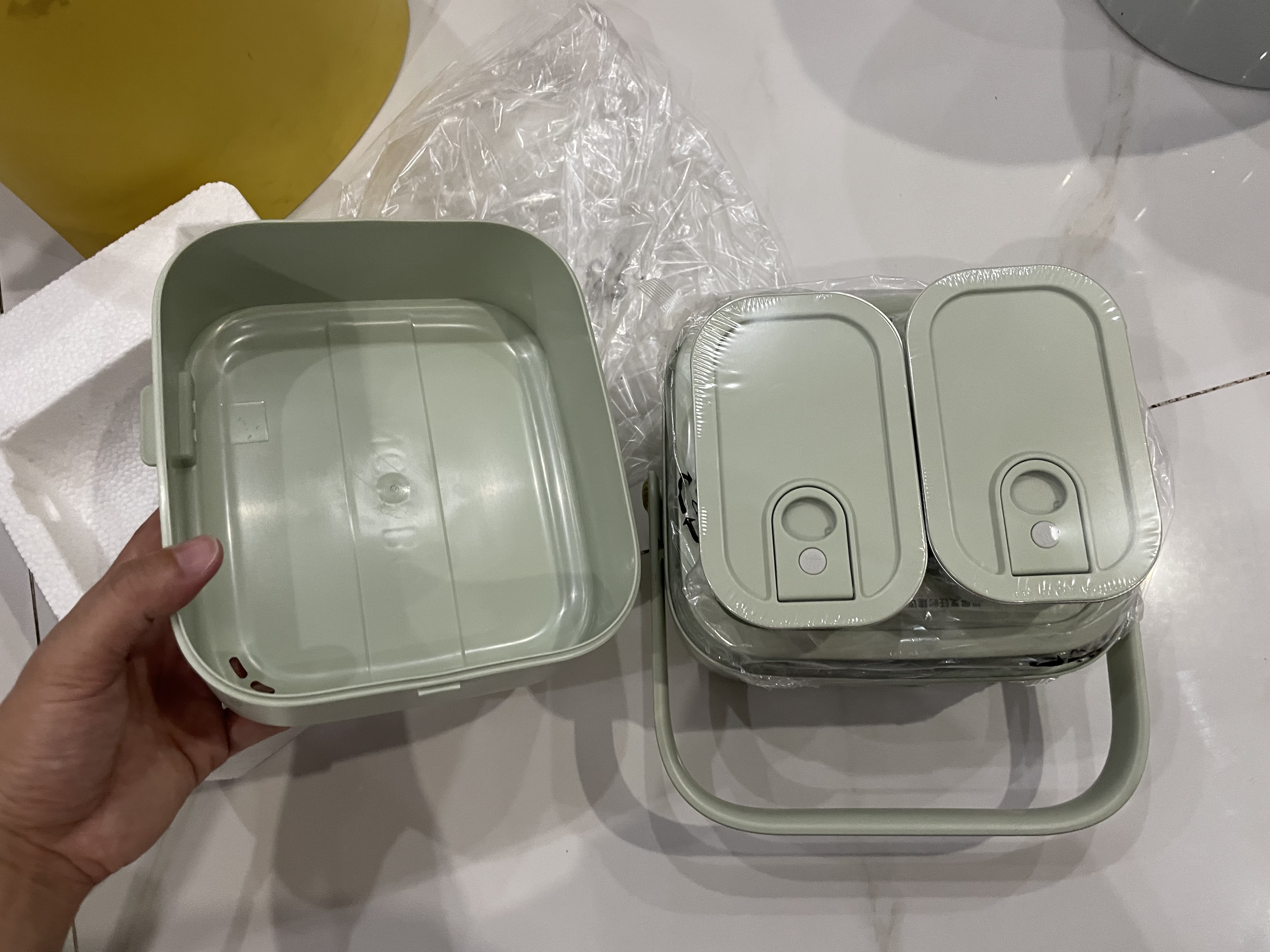 小熊（Bear）有钛电热饭盒 加热饭盒 上班热饭神器京东自营插电式电加热饭盒 不锈钢双层四胆1.6L DFH-G16W7 实拍图