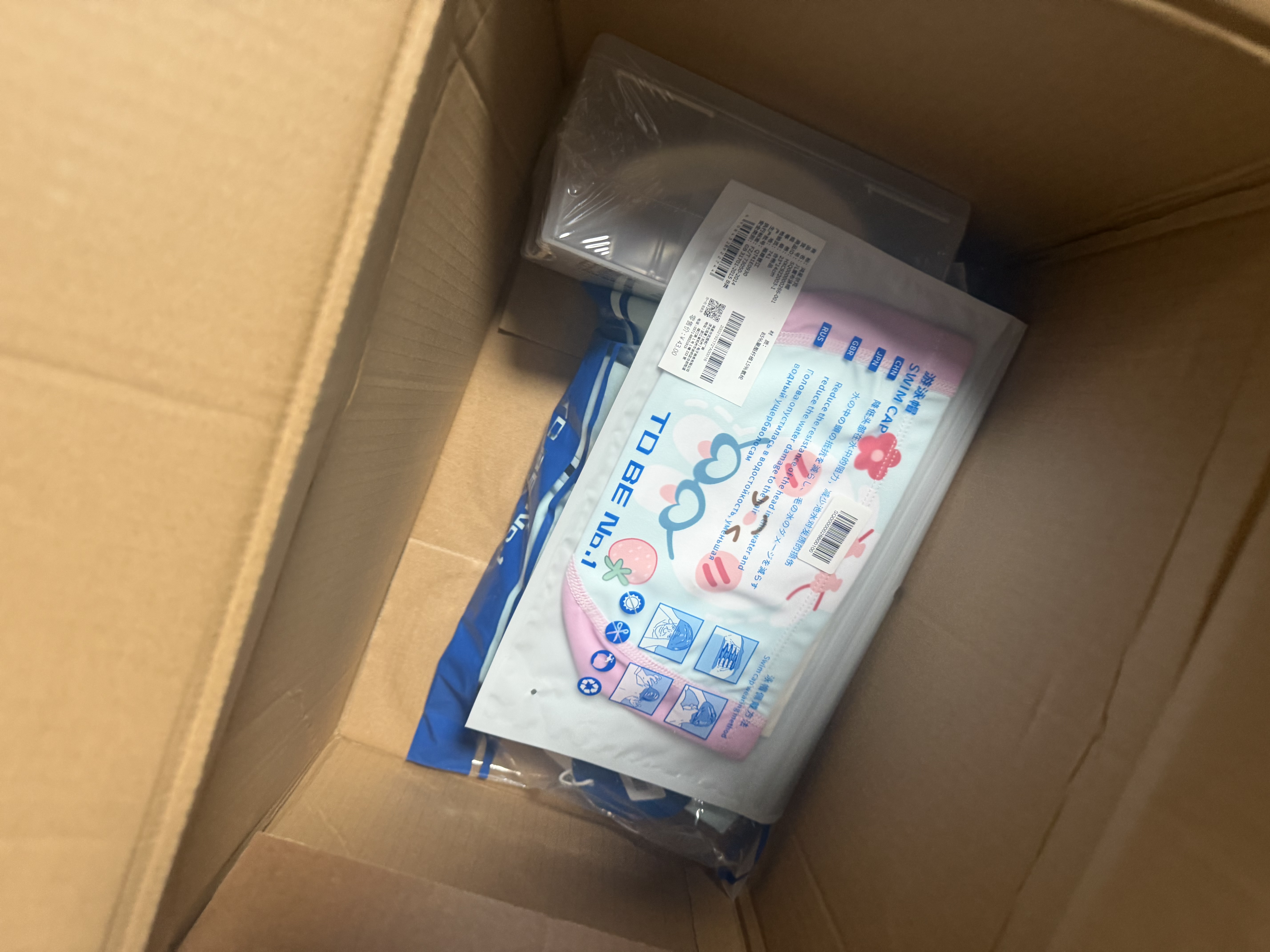 鸿星尔克（ERKE）泳帽布帽儿童男女通用 舒适长发不勒头专业潜水泡温泉 粉色兔兔 实拍图