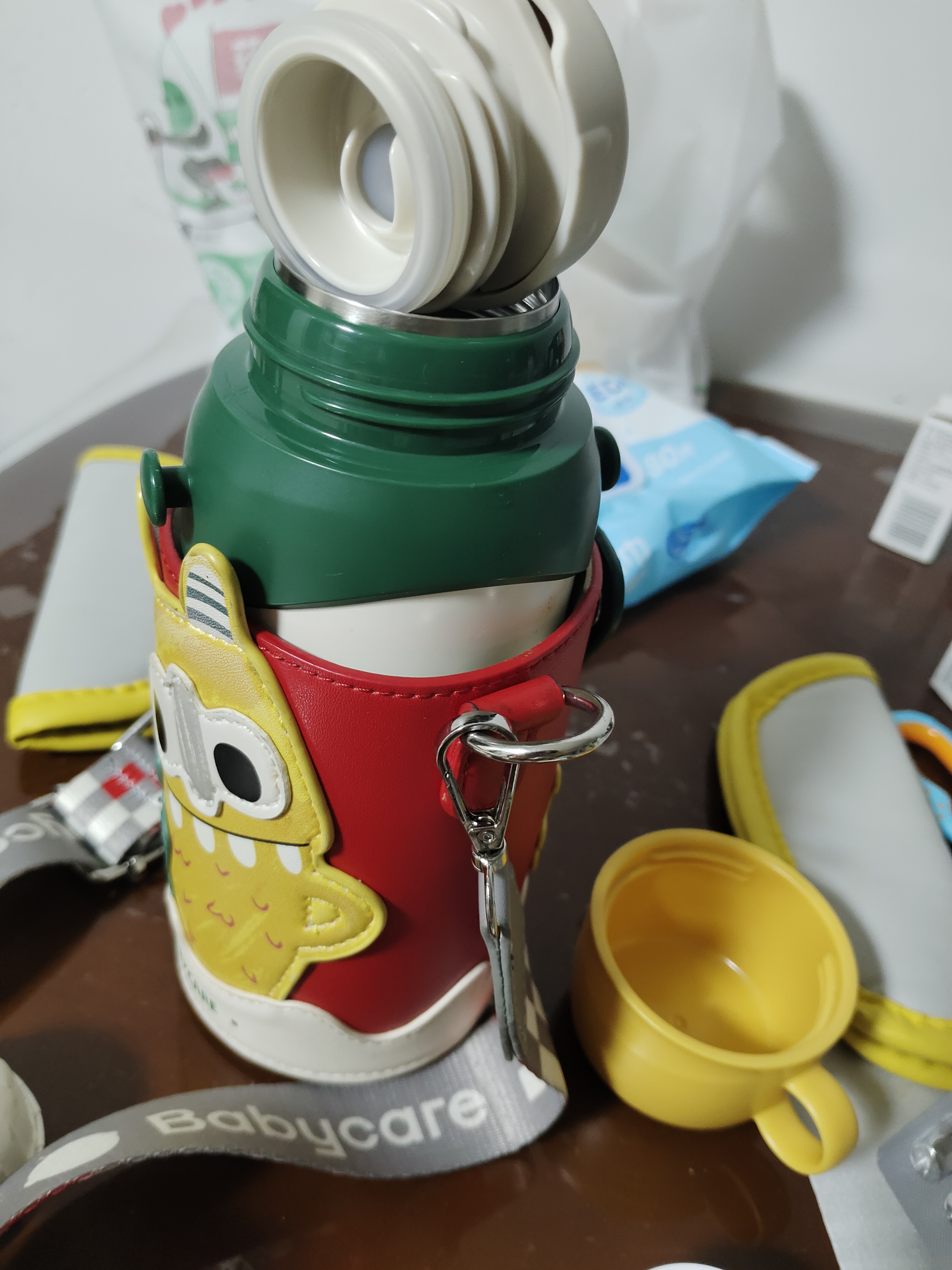 babycare儿童保温杯水壶吸管杯大宝宝学饮杯不锈钢三合一上学600ml 实拍图