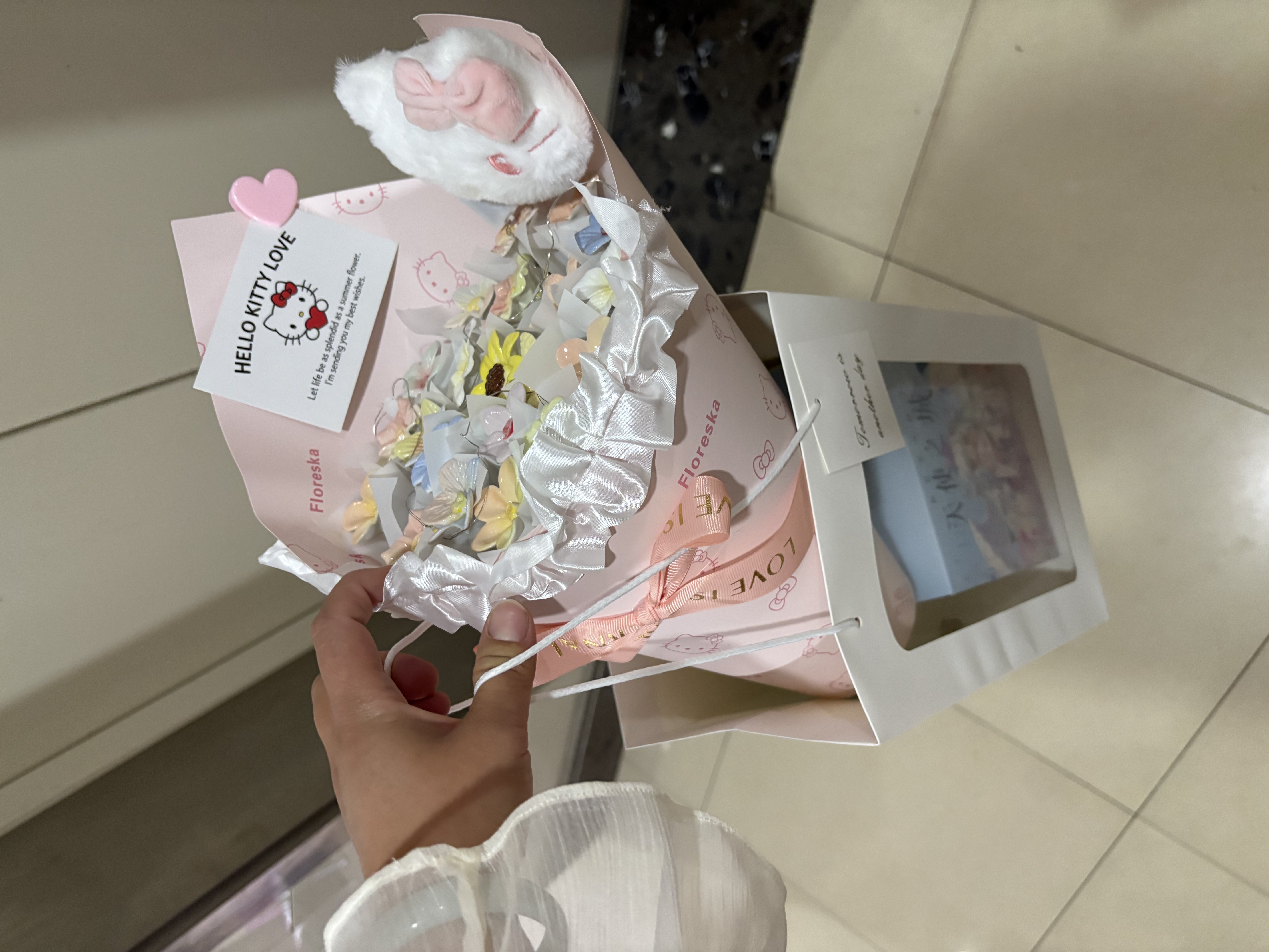 爱夕卡通玩偶陶瓷花束永生花生日礼物送女生闺蜜伴手礼结婚礼物祝福 实拍图