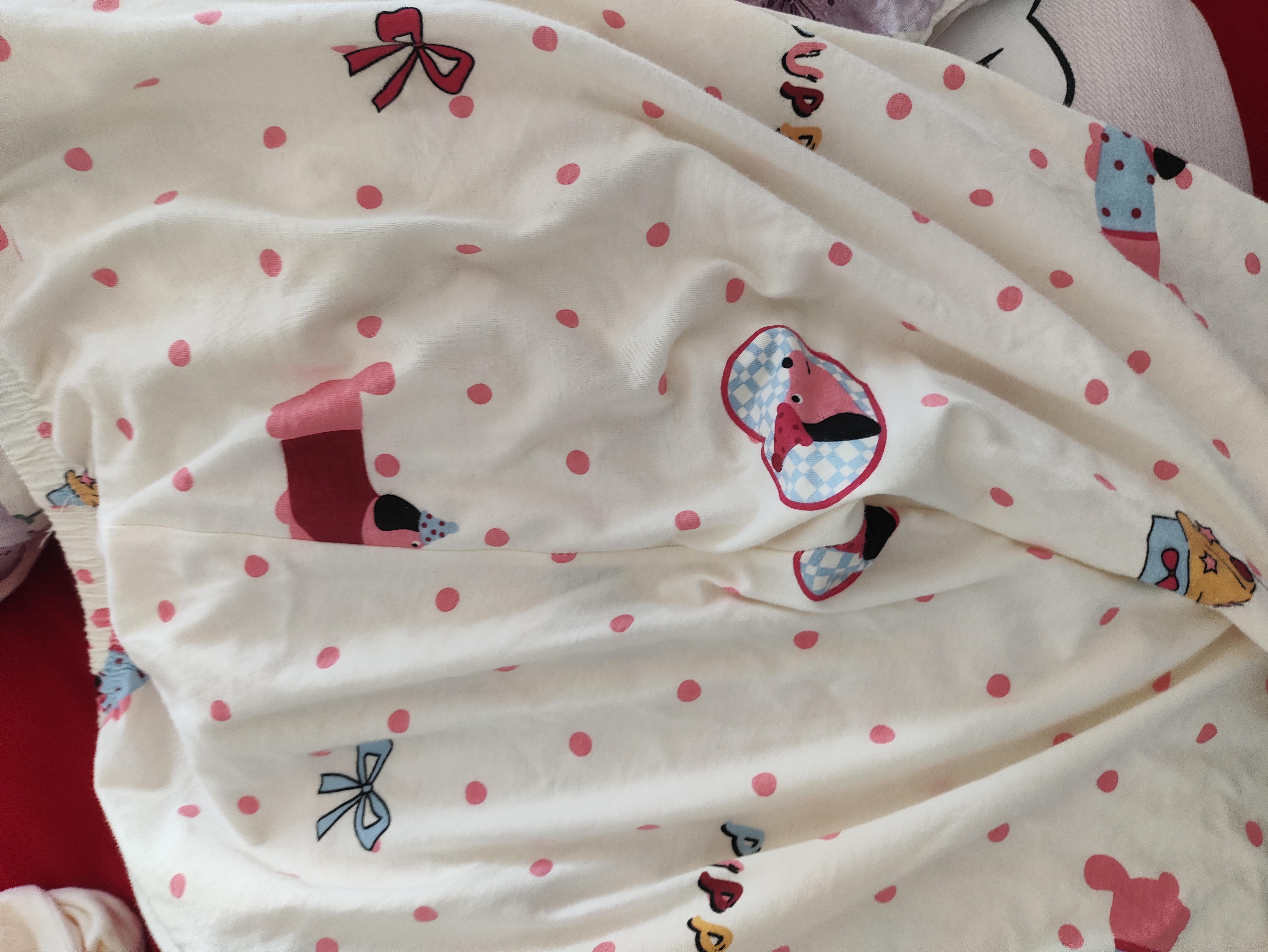 都市丽人100%纯棉女士睡衣女长袖长裤家居服套装全棉卡通腊肠狗可外穿M 实拍图