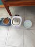 乐优派猫碗陶瓷狗碗猫食盆狗盆宠物碗猫粮碗高脚防打翻猫咪用品 渐变蓝 实拍图