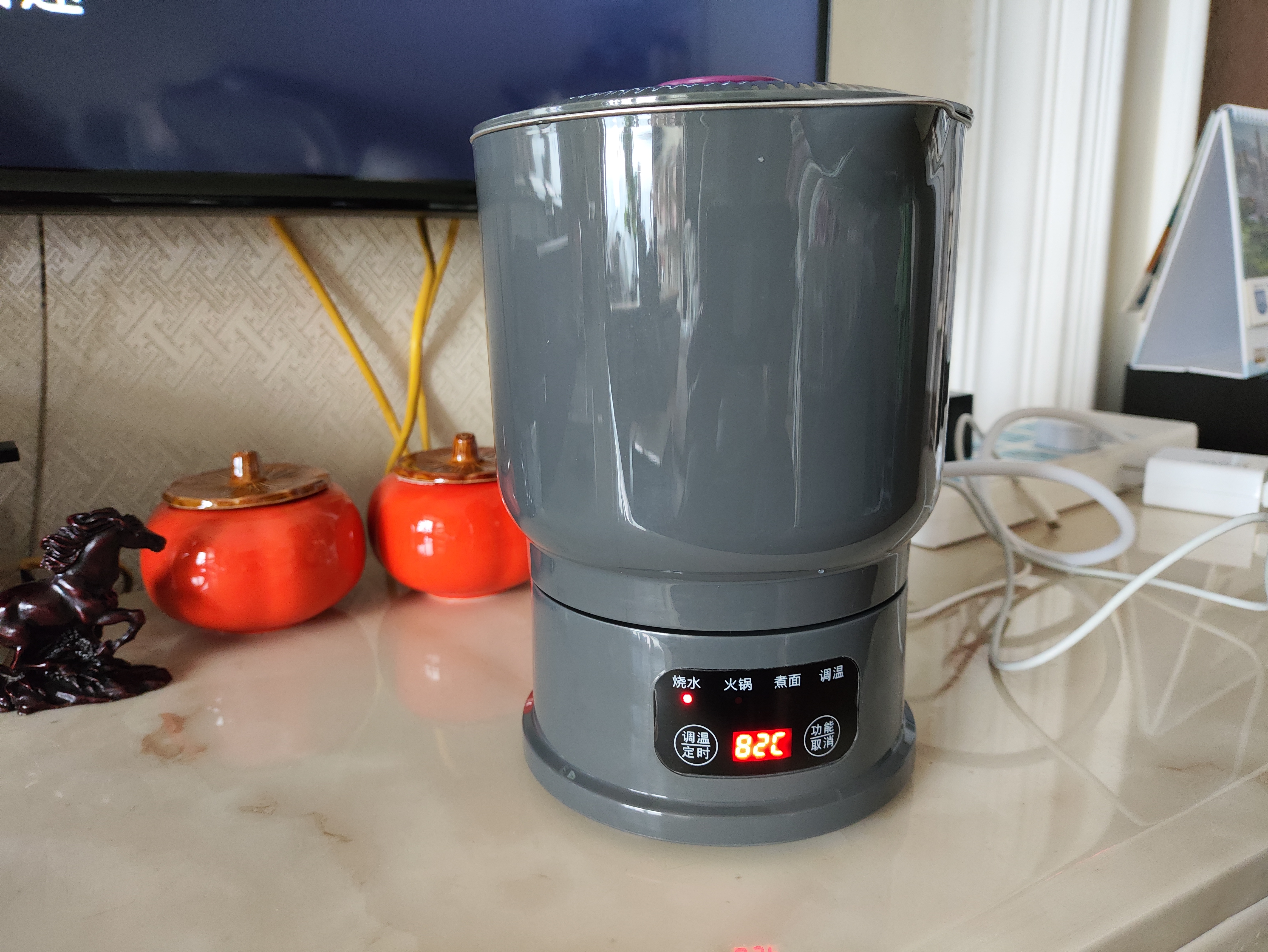 JIEXG捷行便携式烧水壶折叠不锈钢水壶烧水杯一机多用旅行出差家用宿舍小型电热水壶养生水壶冲奶泡面杯 1L 【顶配智能款】316不锈钢+四档调温 实拍图
