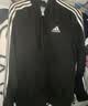 adidas休闲舒适三条纹立领夹克外套卫衣男装秋季阿迪达斯轻运动 黑色/白（推荐选大一码）   M 实拍图