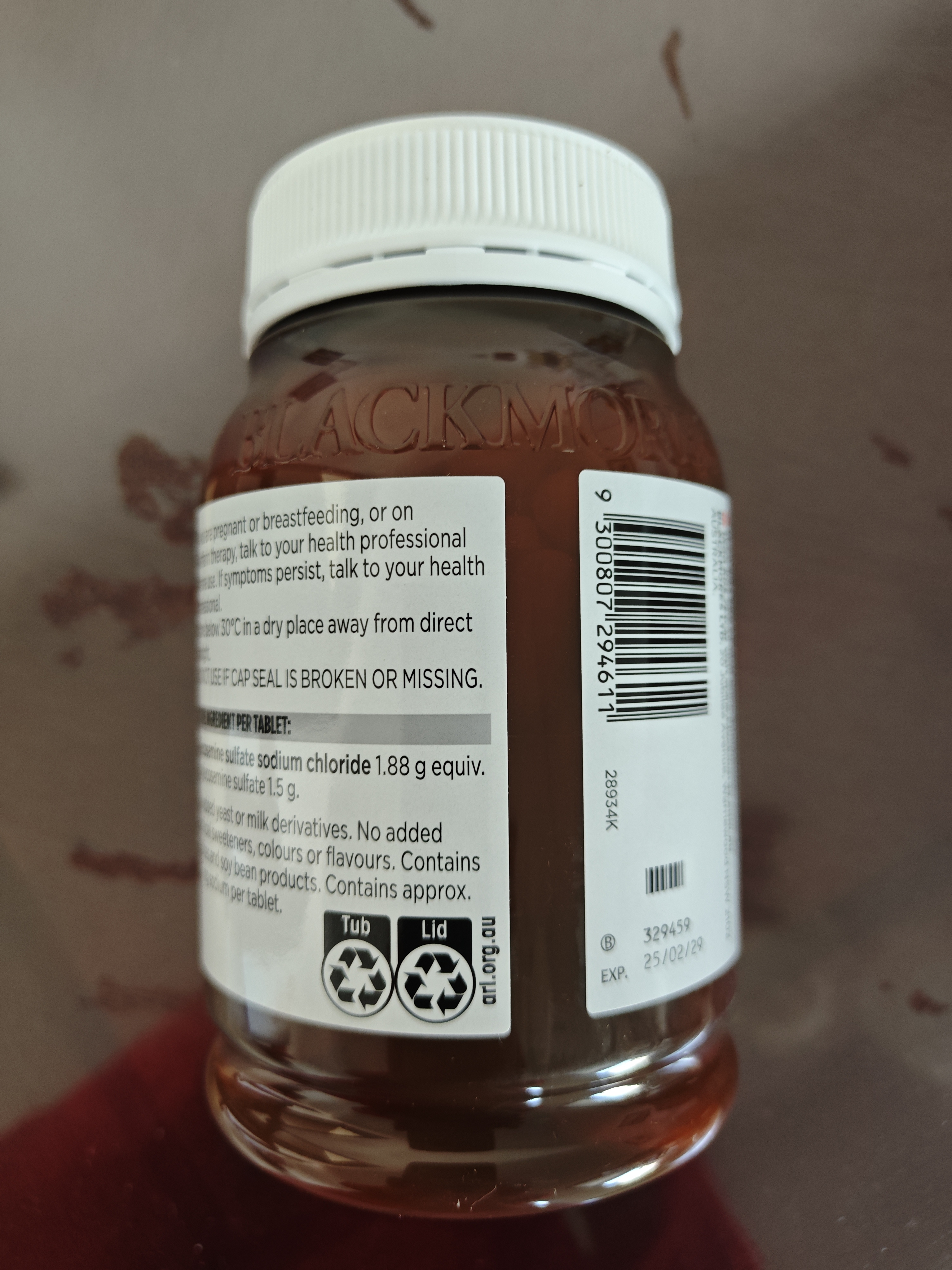 澳佳宝（Blackmores）氨糖维骨力补钙片养护关节骨骼澳洲进口自营1500mg高浓度180片 实拍图