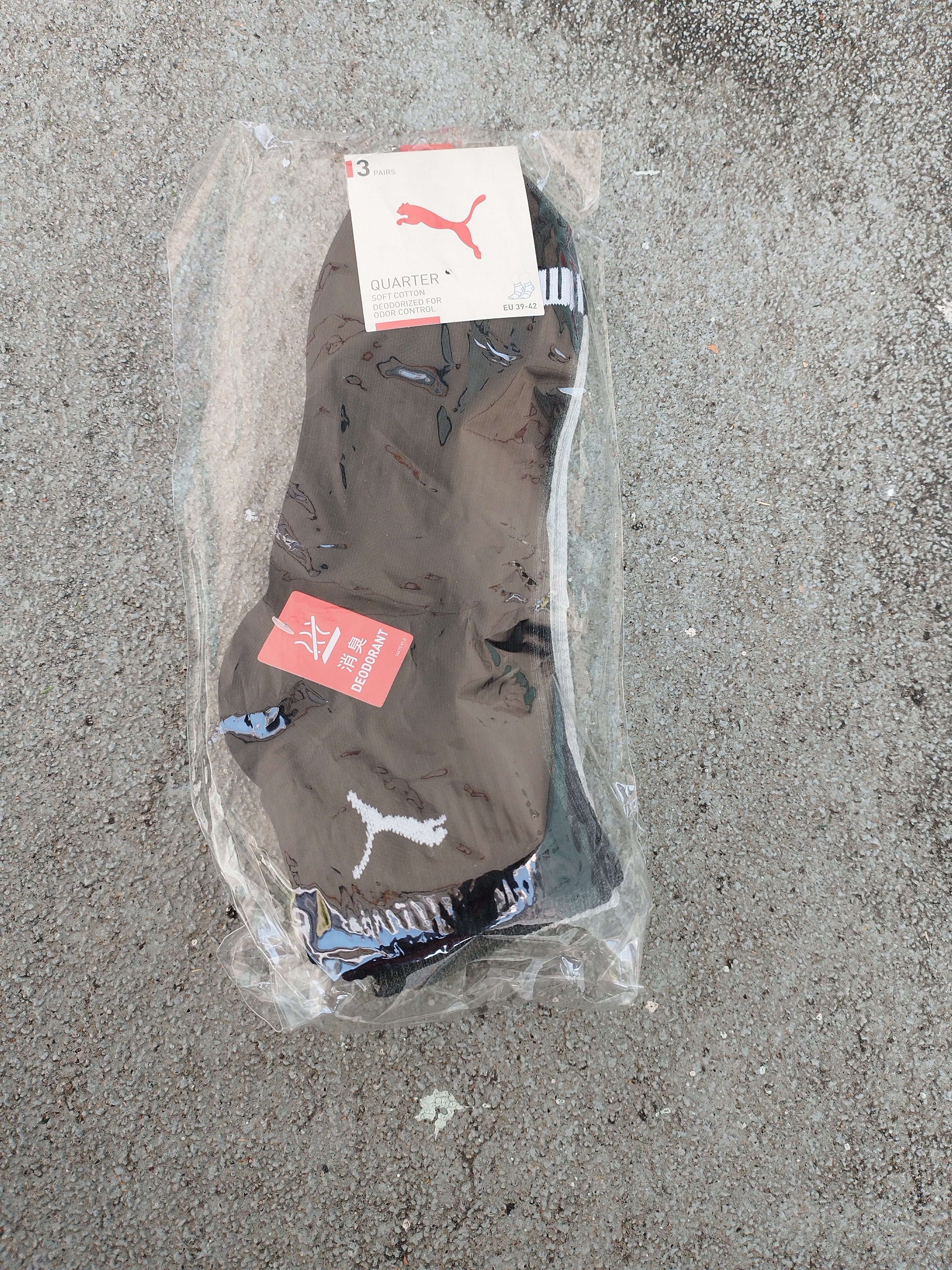 PUMA/彪马袜子男士中筒休闲运动风棉袜3双装 实拍图