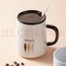 拜杰马克杯陶瓷咖啡杯礼物水杯牛奶杯早餐杯办公杯带勺带盖杯子420ml 实拍图