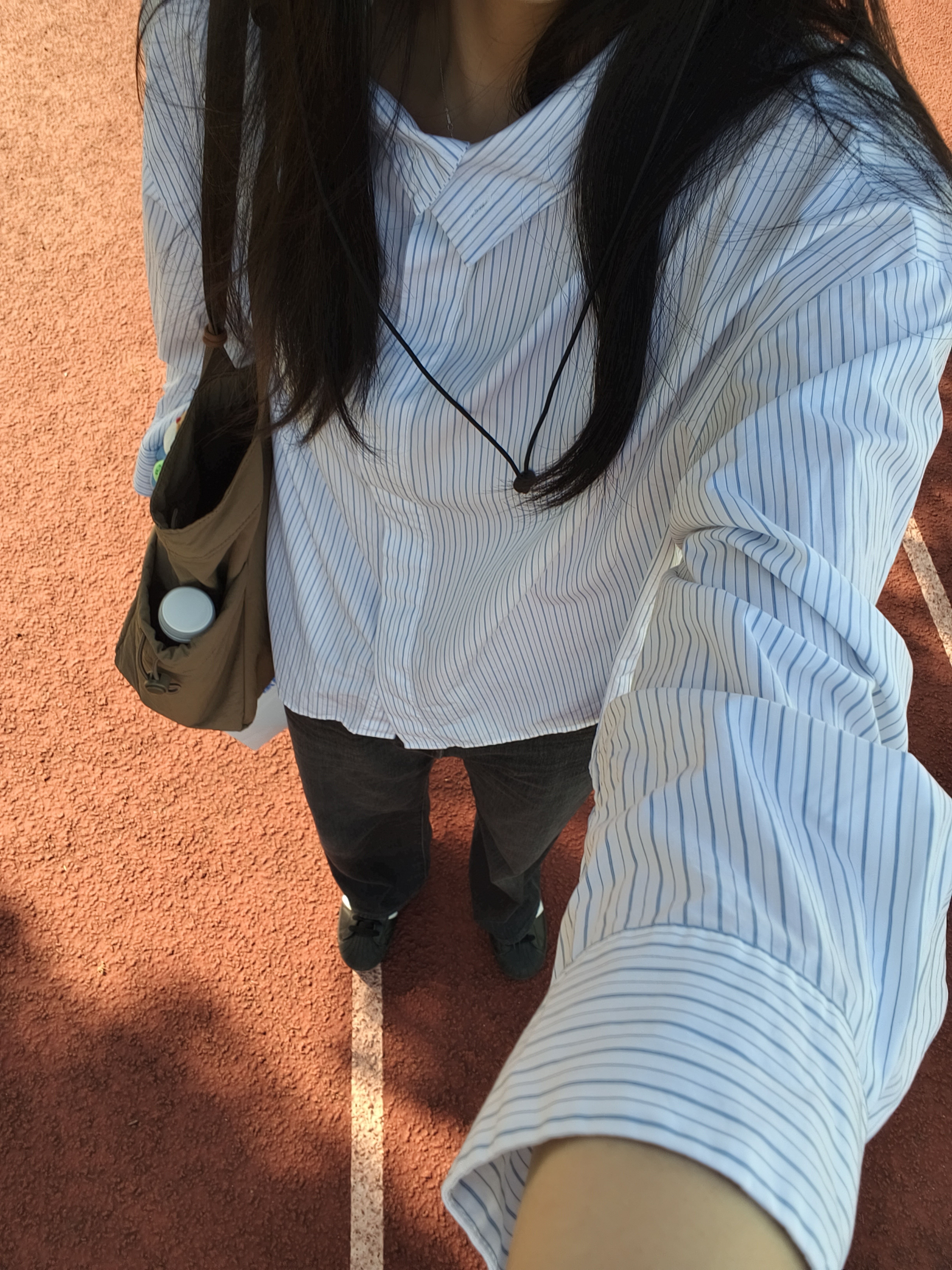 优衣库棉质立领条纹衬衫/长袖女装合作款/衬衣空调衫489451 01 乳白色 L 实拍图