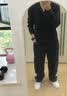 优衣库华夫格亨利领套头衫/长袖男装女装情侣T恤482766 486104 482766/09黑色 L 实拍图