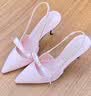 CHARLES&KEITH缎面蝴蝶结尖头高跟凉鞋女生日礼物送女友CK1-60361556 Light Pink浅粉色 37 实拍图
