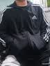 adidas通勤休闲三条纹连帽夹克早秋外套卫衣男装阿迪达斯轻运动   黑色/白   XL 实拍图