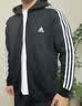 adidas通勤休闲三条纹连帽夹克早秋外套卫衣男装阿迪达斯轻运动   黑色/白   2XL 实拍图