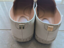 思加图渔夫鞋一脚蹬平底懒人鞋银色大麦鞋女单鞋EDT12AA5 米白/黑 38 实拍图