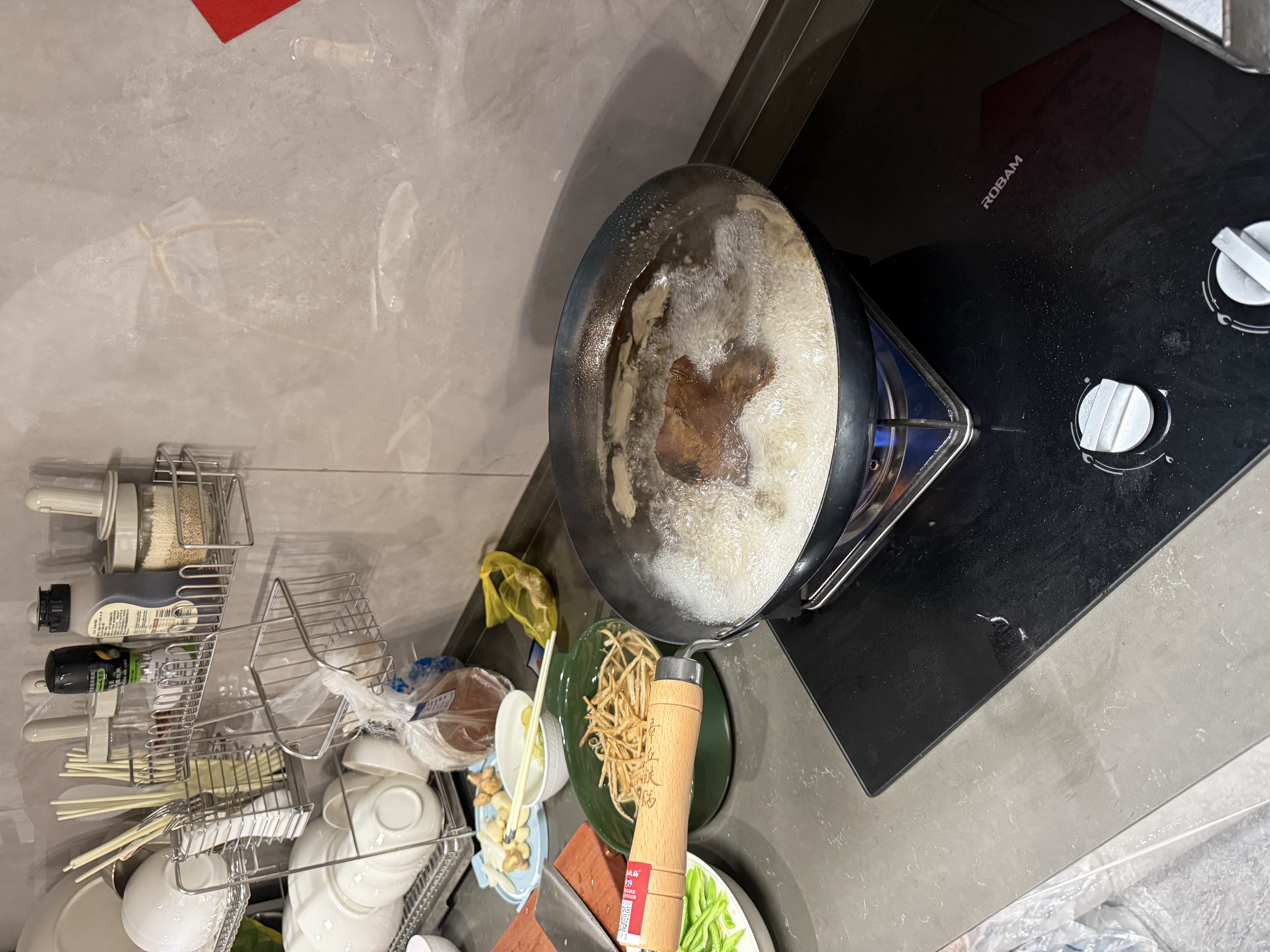 章丘铁锅正宗手工锻打铁锅无涂层物理不粘锅炒锅老式家用炒菜锅厨具轻音 标准版古法烤蓝（已干烧）不含盖 32cm 实拍图
