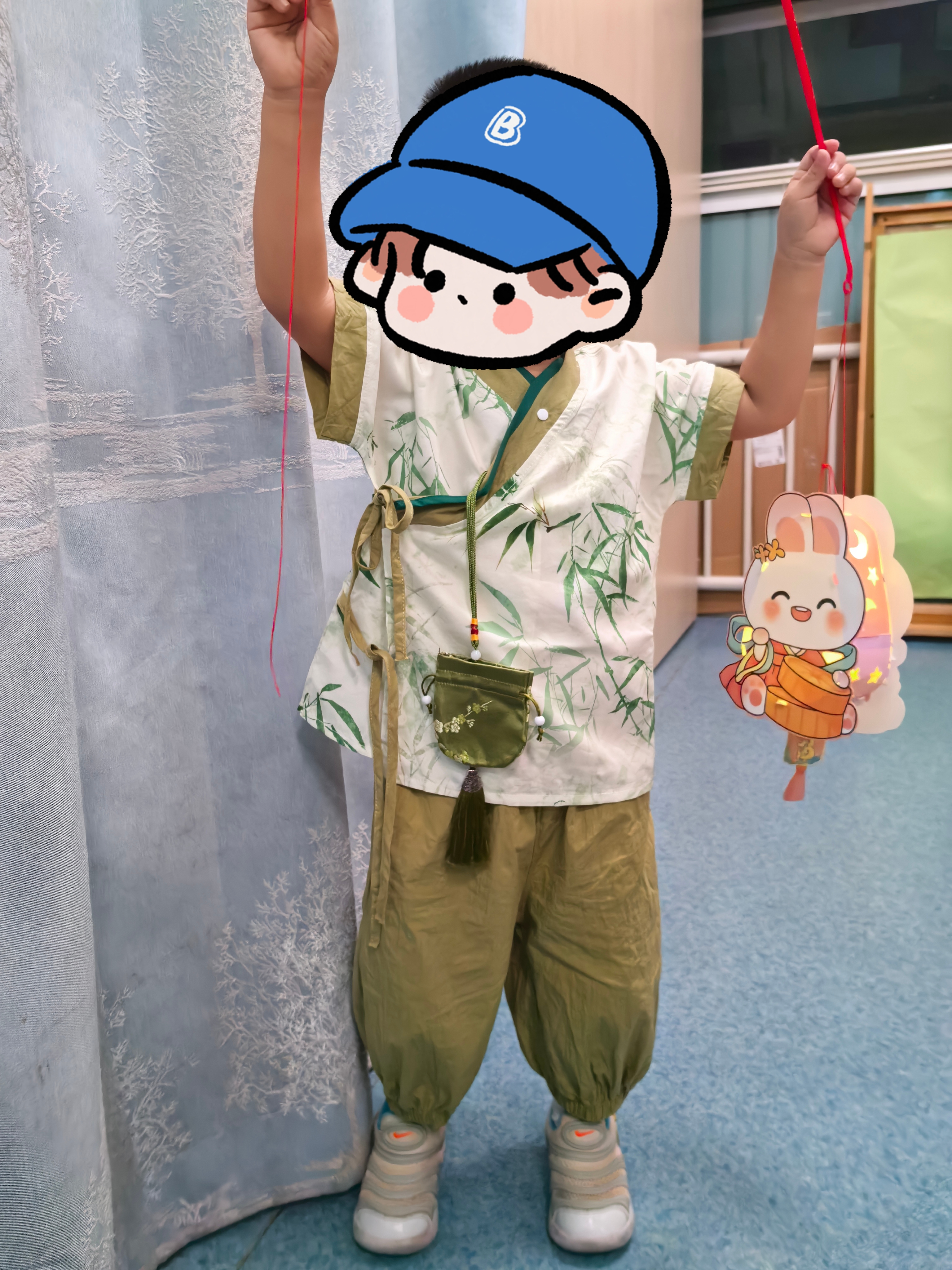 苏汉唐儿童汉服男女童唐装班服表演服开学礼服 上衣+裤子+挂包 110 实拍图