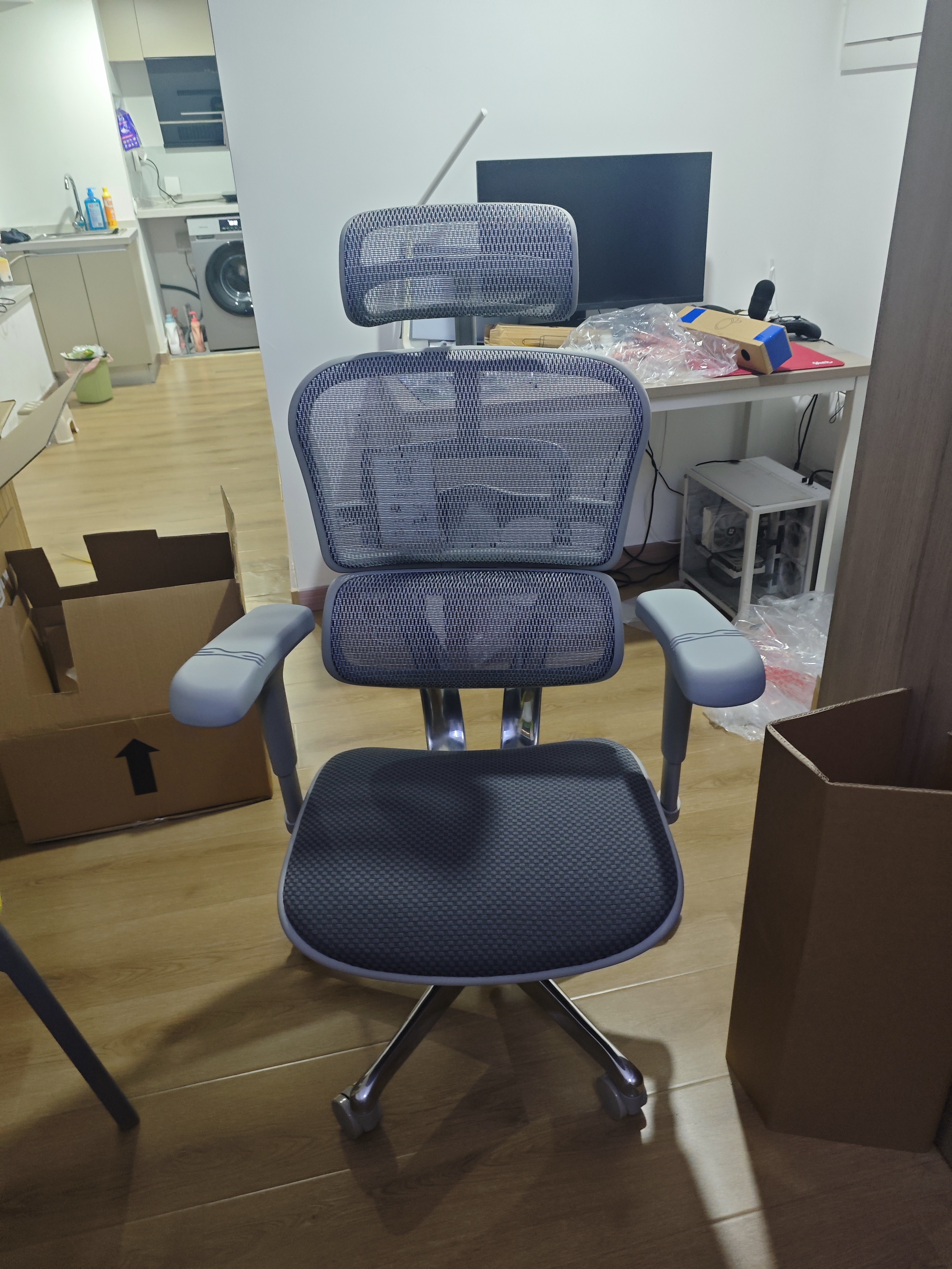 Ergonor保友金豪B雄鹰/悦动 人体工学椅 电脑椅电竞椅办公椅子可躺座椅 银白(云感科技坐垫) 实拍图