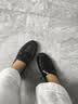 百丽双11章若楠董洁同款海鸥褶皱乐福单鞋女26新加绒牛皮棉鞋预售 黑色+2CM跟高【马思纯/江疏影同款】 （牛皮） 38 (240mm) 实拍图