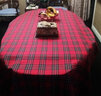 艾薇桌布长方形餐桌布圣诞茶几台布新年红色结婚桌垫140*260丰收红格 实拍图