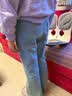 Hello Kitty女童牛仔裤子春秋季儿童微喇叭长裤大童洋气童装 Z1284 140  实拍图
