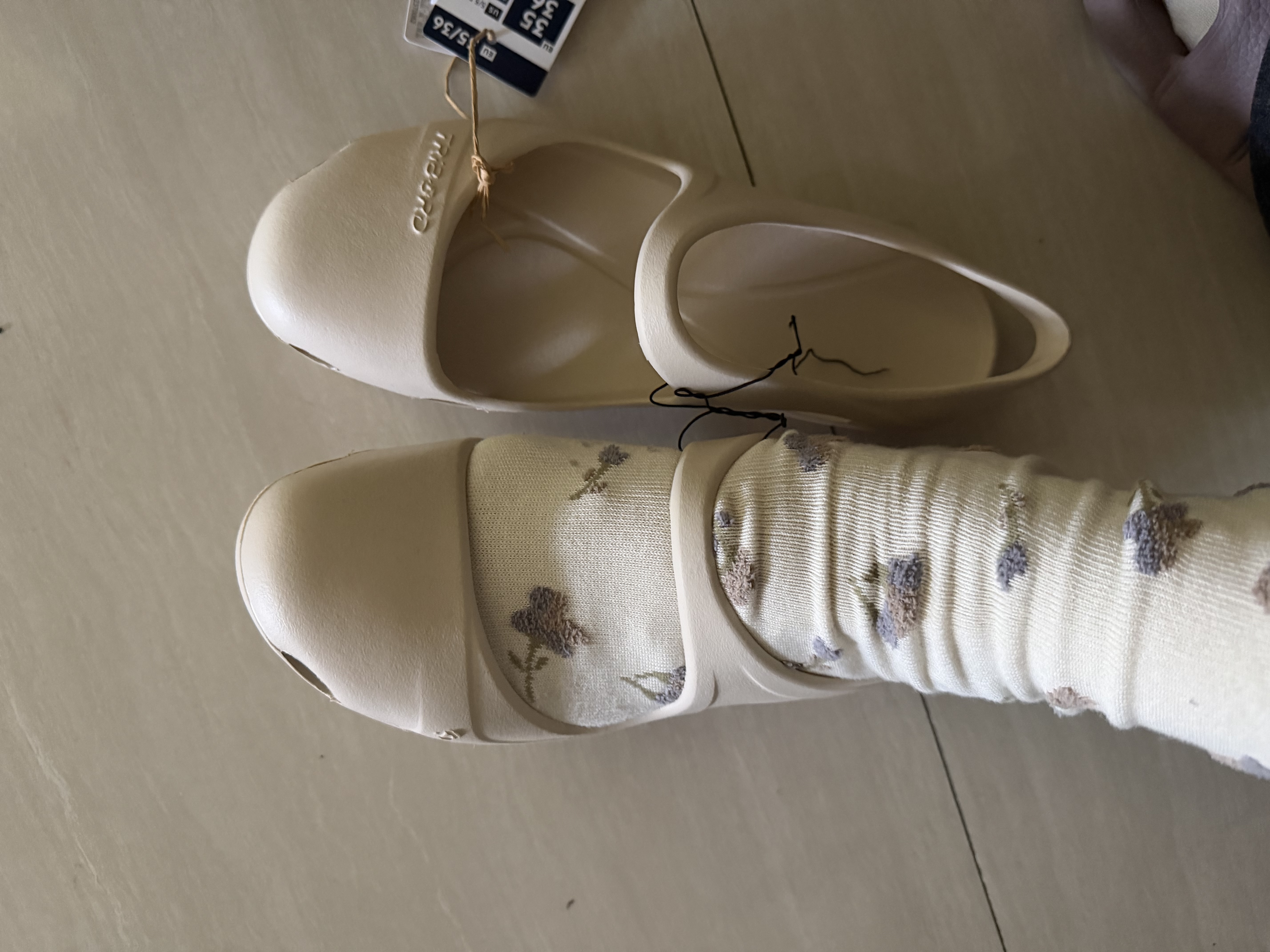 迪卡侬凉鞋女洞洞鞋平底包头凉鞋妈妈凉鞋镂空软底5143858 实拍图