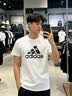 阿迪达斯（adidas）【特价清仓】夏季男女同款短袖男T恤跑步健身运动速干 白黑 3XL 实拍图