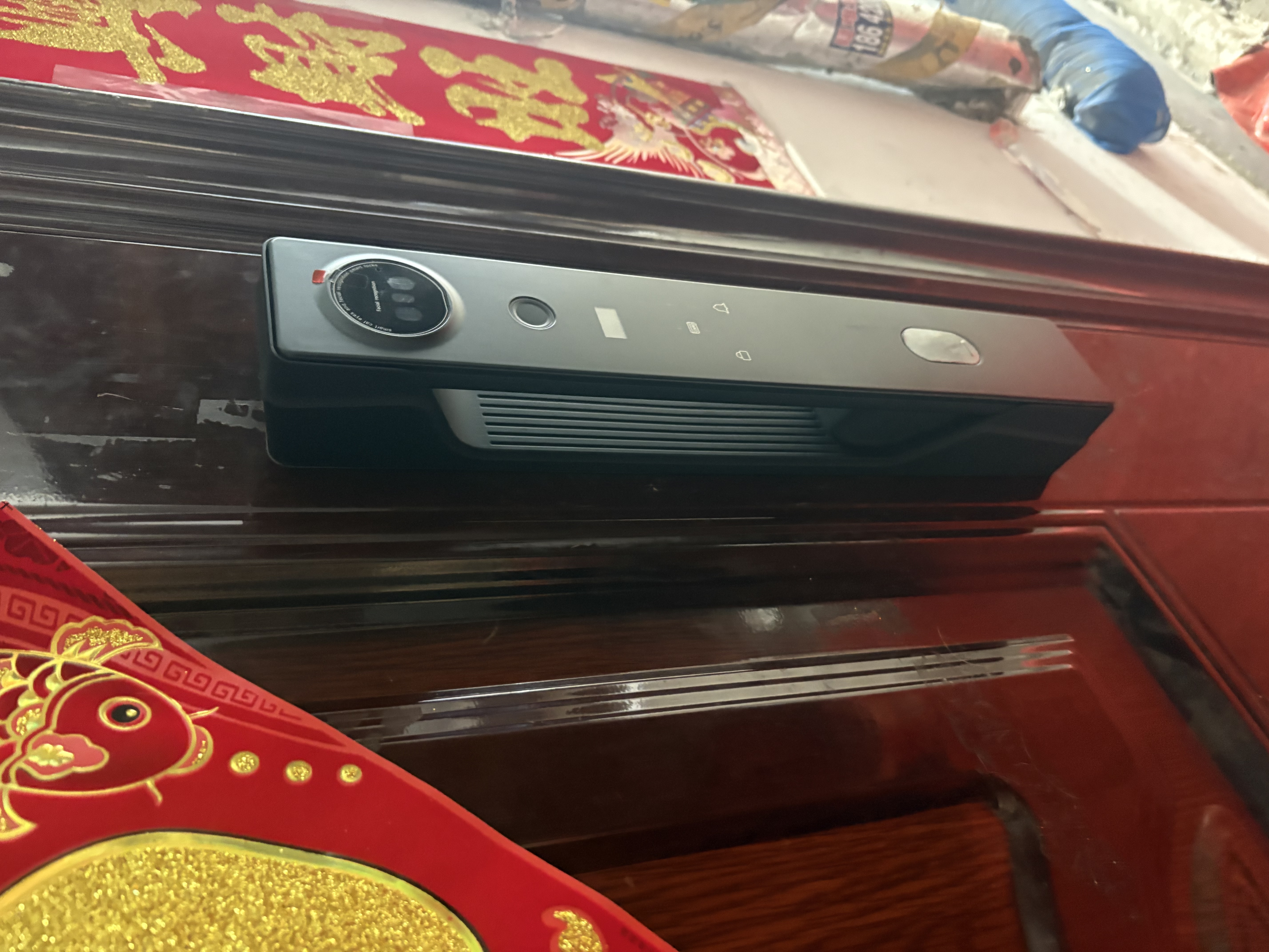 英典R80 Pro双摄猫眼智能门锁掌静脉指纹锁3D人脸智能锁电子锁密码锁 双摄高清猫眼+掌静脉+主动对讲 实拍图
