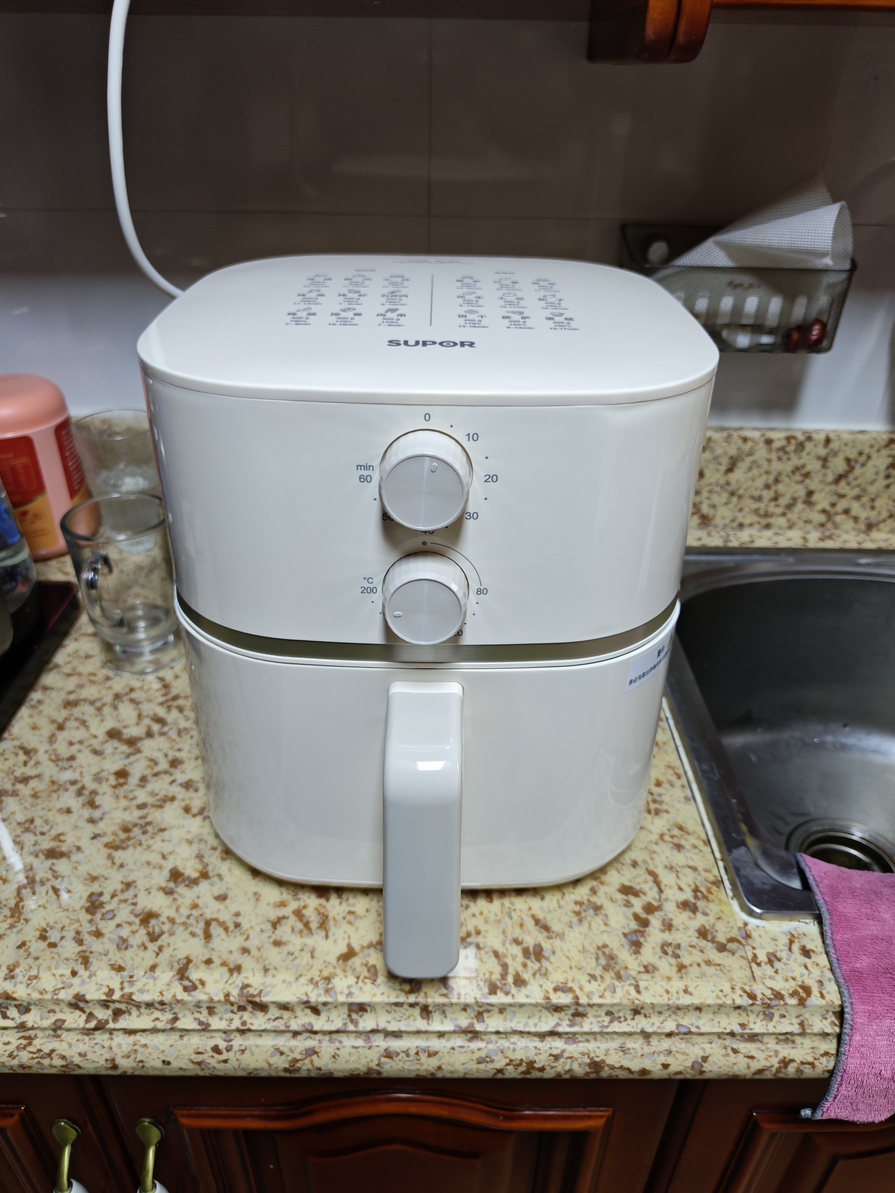 苏泊尔（SUPOR）空气炸锅蒸烤炸一体 6L大容量免翻面 家用全自动大风量多功能一体机 蒸汽嫩炸 KJ60D813 实拍图