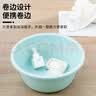 HOUYA46cm超大号家用婴儿洗澡盆家用宝宝盆宿舍学生加厚洗衣盆-浅蓝色 实拍图