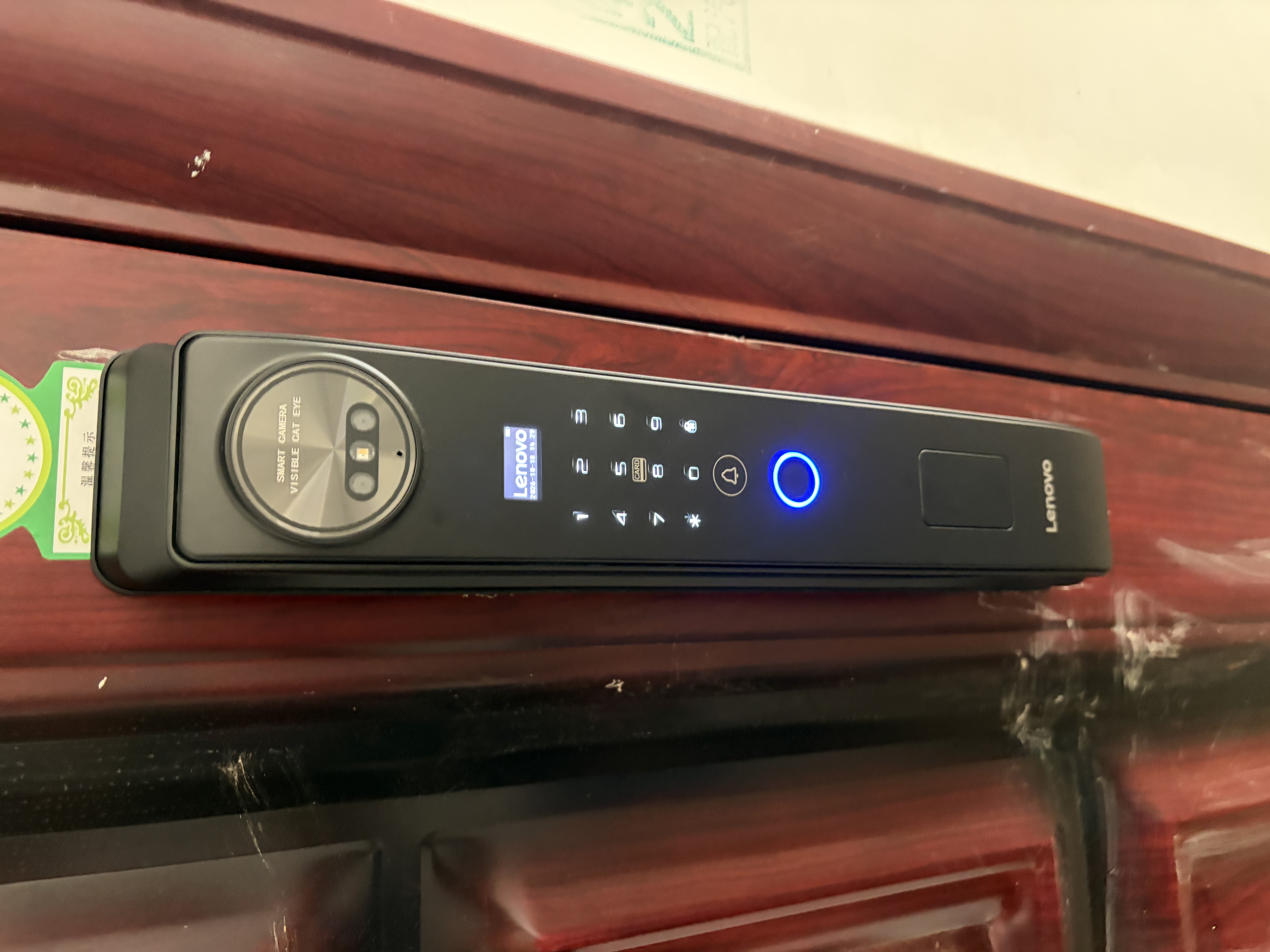 联想R20 智能门锁 指纹锁 3D人脸识别 智能锁 入户门 密码锁 电子锁 全自动 可视猫眼 家用 防盗门 实拍图
