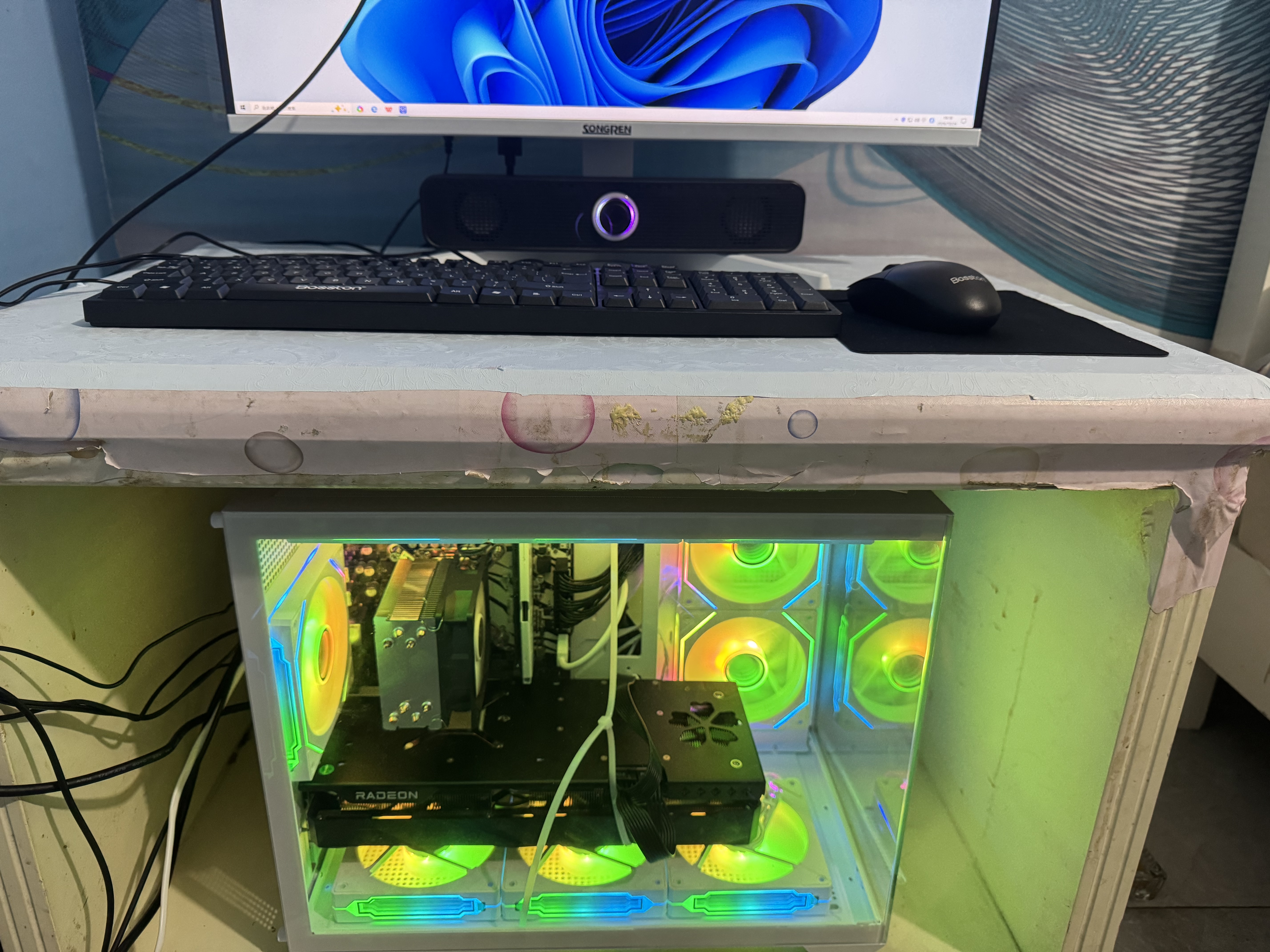华硕（ASUS）ROG海景房5060全家桶14代酷睿i7台式电脑DIY组装机PBA独显主机直播设计游戏电竞企业大额补贴整机 全家桶：14代酷睿14490丨RTX5060丨热销 主机+27英寸高刷显示器 实拍图