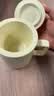 简约陶瓷泡茶杯茶水分离杯个人家用办公带盖过滤水杯马克杯子定制 陶瓷柄办公杯【米黄釉】 实拍图