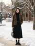 欧迪惠法式连衣裙女装套装2026年秋季新款衣服毛呢外套女秋冬小香风裙子 咖色毛呢外套+黑色裙 S 【80-95斤】 实拍图