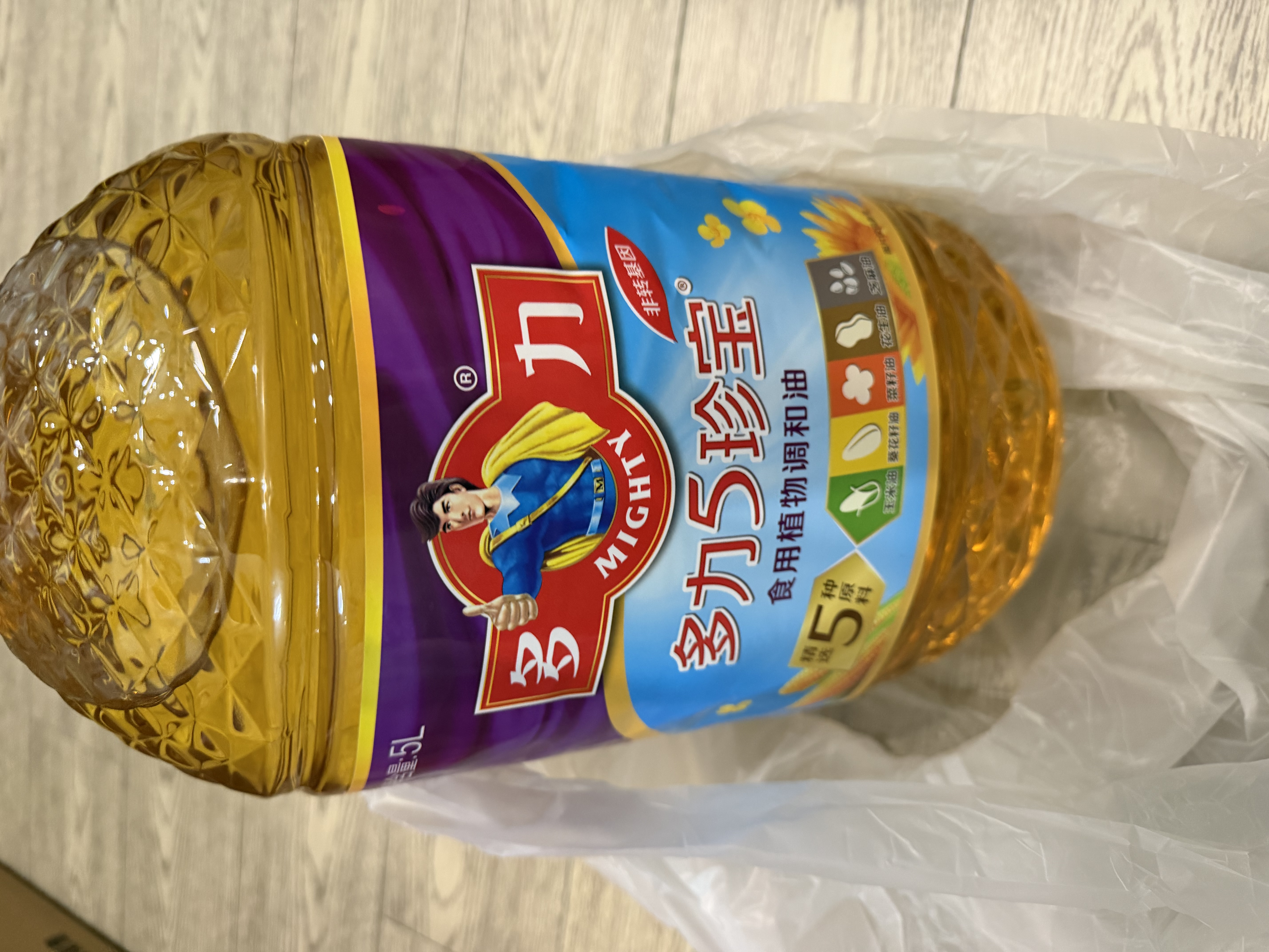 多力5珍宝植物调和油5L 清香型 非转基因物理压榨食用油 实拍图