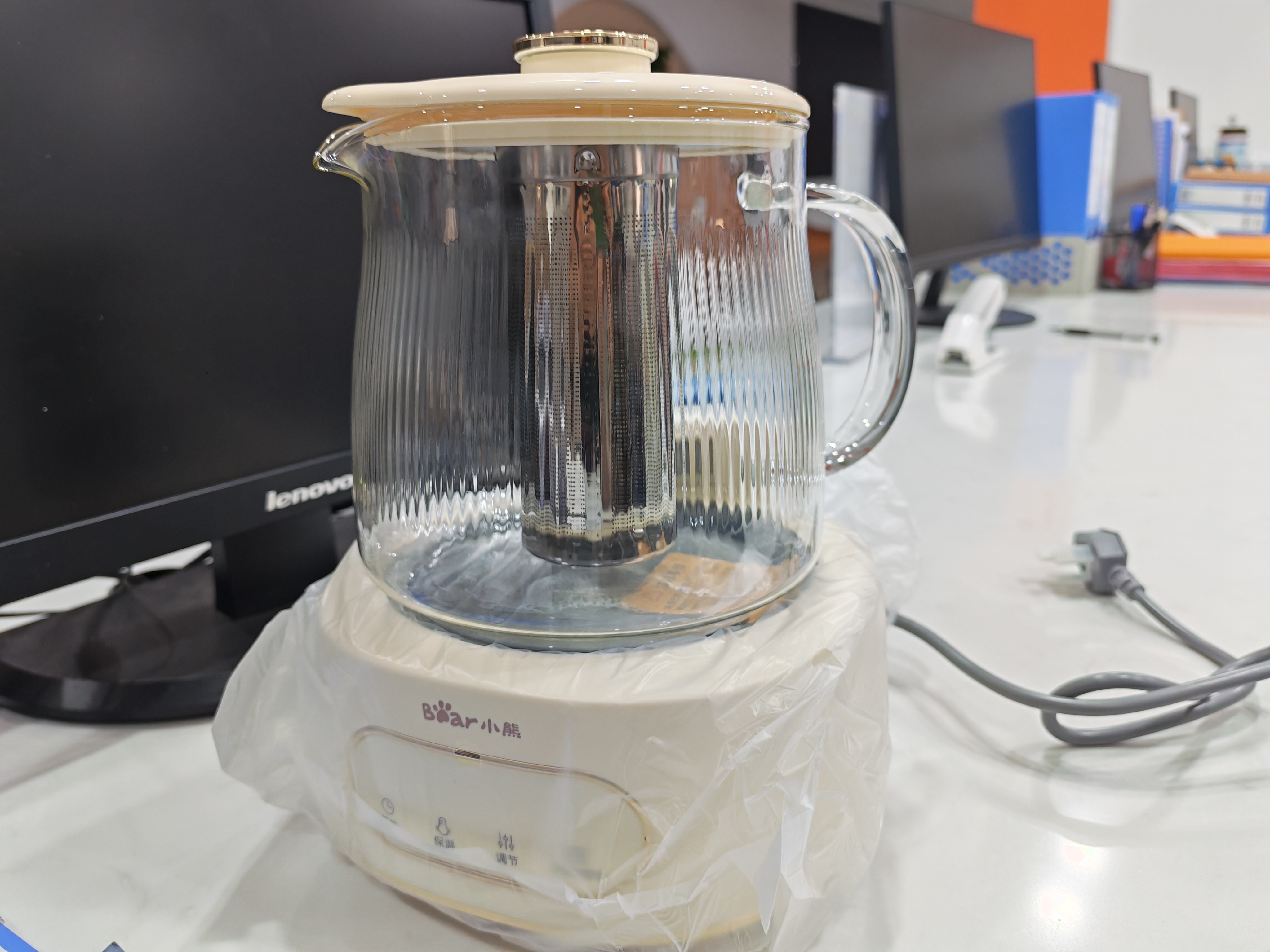 小熊（Bear）全玻璃养生壶0胶水 煮茶壶 恒温壶 炖煮花茶壶 家用烧水壶 1.5L煮水壶 YSH-H15L2 实拍图