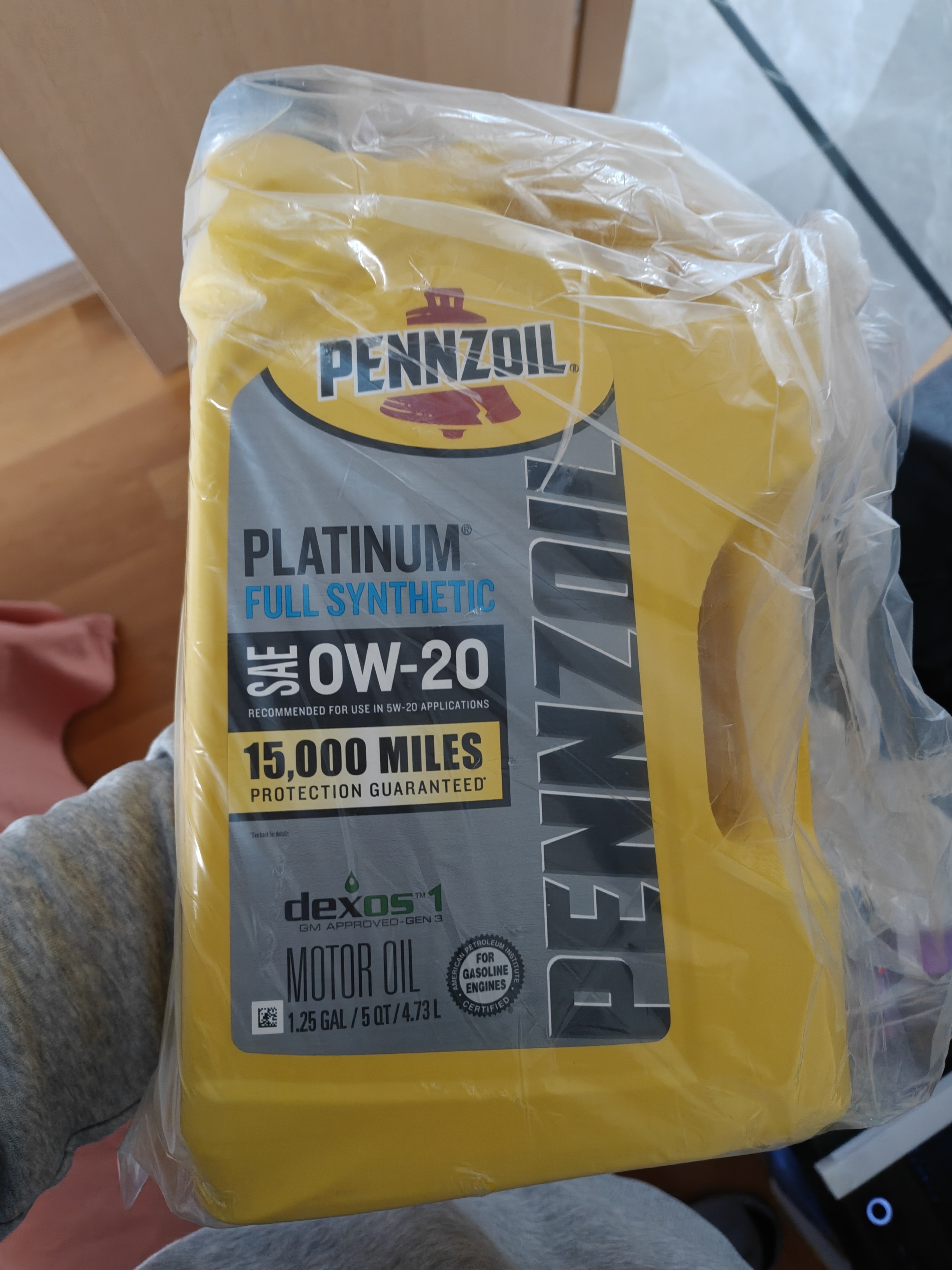PENNZOIL壳牌鹏致天然气全合成机油铂金0W20 全域配方 4.73L美国原装进口 实拍图