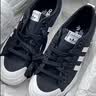 adidas NIZZA PLATFORM厚底增高运动帆布鞋女阿迪达斯三叶草 一号黑/白   38 实拍图