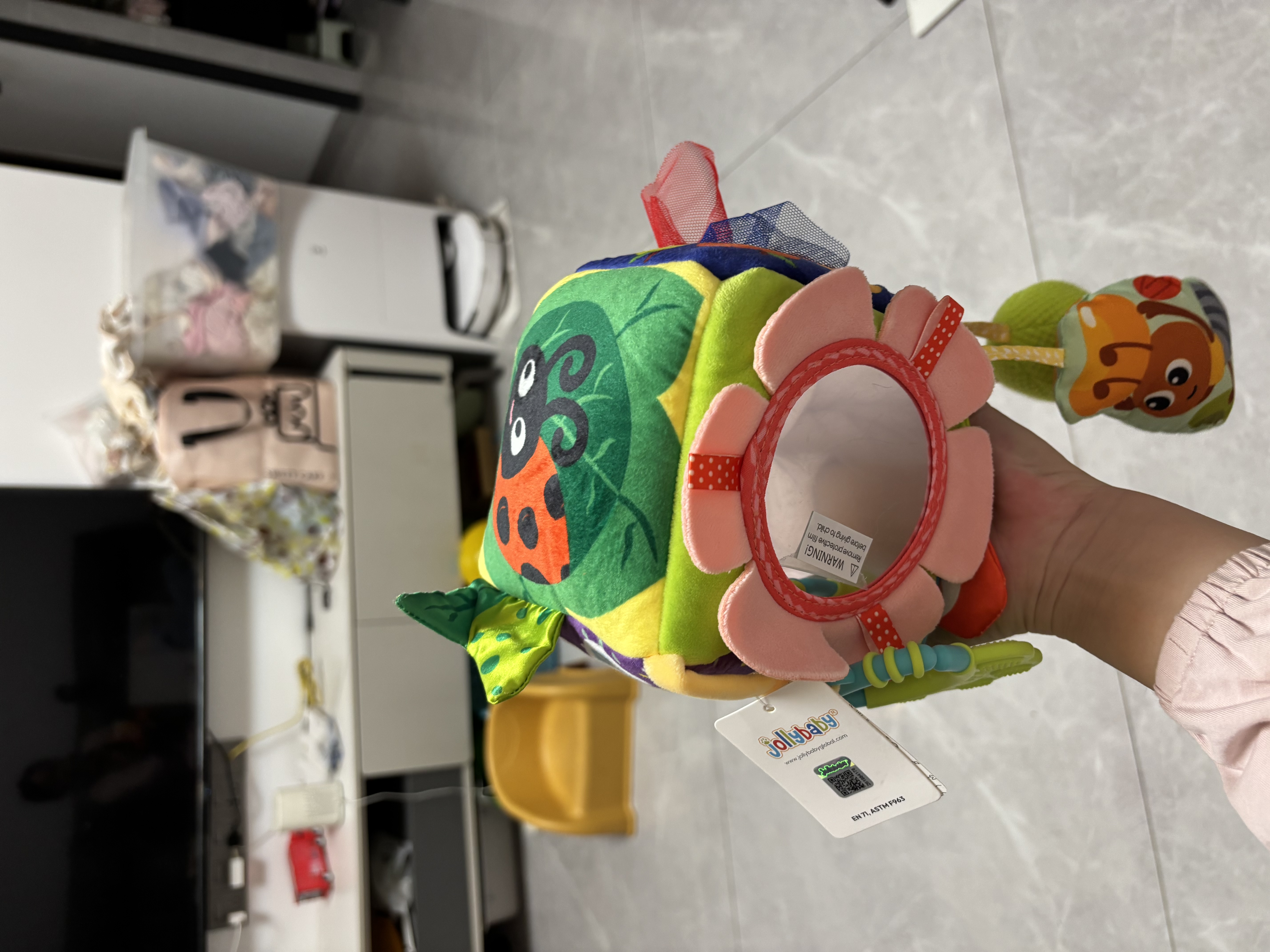 jollybaby婴儿玩具抽抽乐车挂件感官锻炼益智床铃拉拉乐-昆虫正方形抽抽乐 实拍图