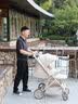 婴诺innotruth婴儿车睡篮推车二合一0-3岁用折叠可坐可躺带减震新生婴幼儿宝宝 5代奶茶杏【护脊硬靠背+二合一】推车+睡篮+护脊垫 实拍图